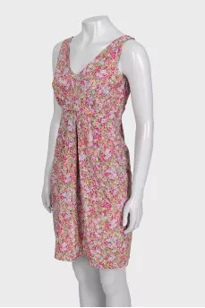 Fitted dress with a printed side zip