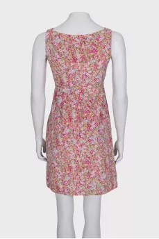 Fitted dress with a printed side zip