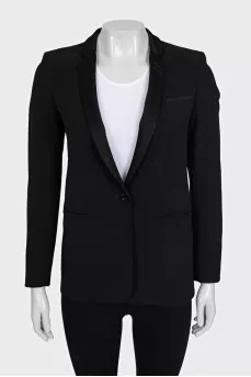 Fitted jacket with satin lapels
