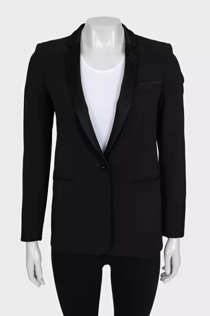 Fitted jacket with satin lapels