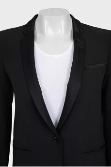 Fitted jacket with satin lapels
