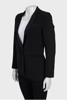 Fitted jacket with satin lapels