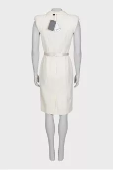 White V-neck dress with tag