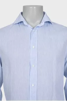 Men's linen slim fit shirt in light blue