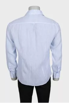 Men's linen slim fit shirt in light blue