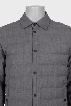 Men's straight-cut wool down jacket