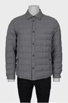 Men's straight-cut wool down jacket