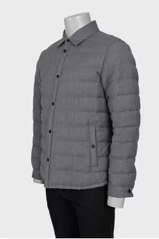 Men's straight-cut wool down jacket