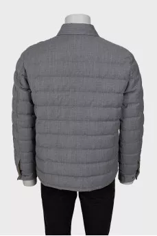 Men's straight-cut wool down jacket