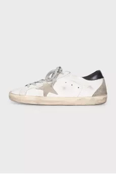 White leather and suede Super-Star sneakers