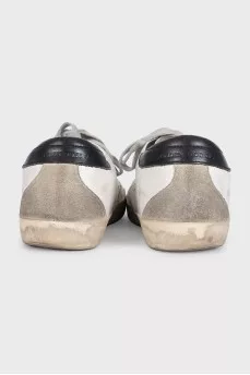 White leather and suede Super-Star sneakers