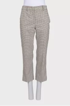 Beige checkered suit with trousers