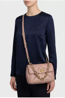 Rockstud Spike Beige Leather Bag