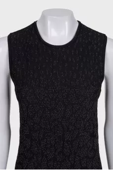 Shiny fitted black dress