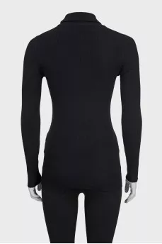 Black ribbed wool turtleneck