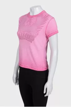 Pink gradient t-shirt with tag