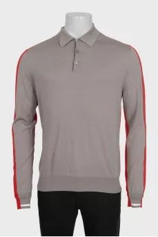 Men's long sleeve button down polo shirt