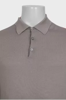 Men's long sleeve button down polo shirt