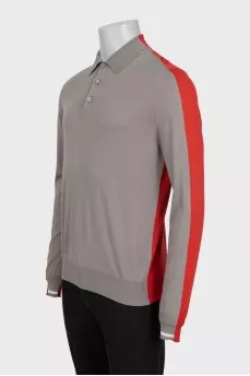 Men's long sleeve button down polo shirt