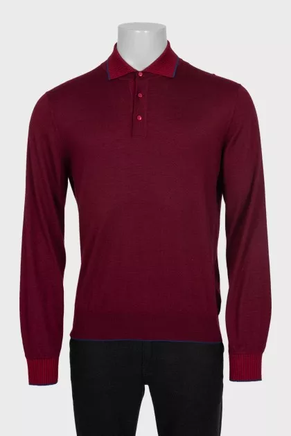 Men's cashmere and silk button-down jumper