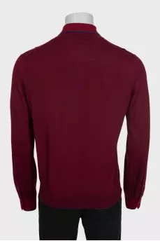 Men's cashmere and silk button-down jumper