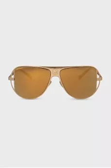 Sunglasses with gold frames and mirrored lenses