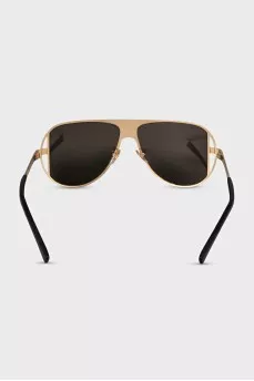 Sunglasses with gold frames and mirrored lenses
