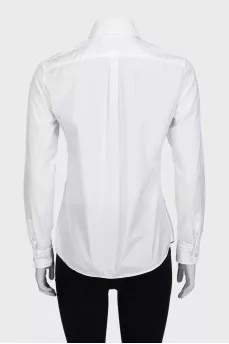 White straight-cut shirt with a pocket