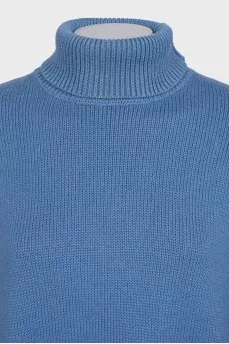 Light blue oversized sweater with slits