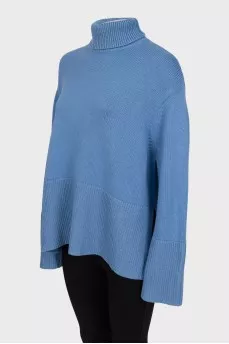 Light blue oversized sweater with slits