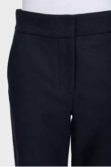 Blue cropped straight-leg trousers