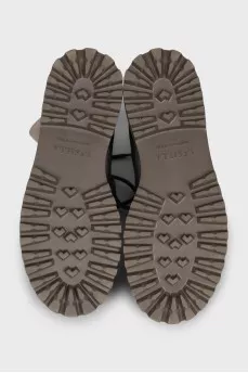 Gray leather Ranger boots