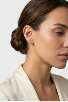 Yellow gold shaped earrings