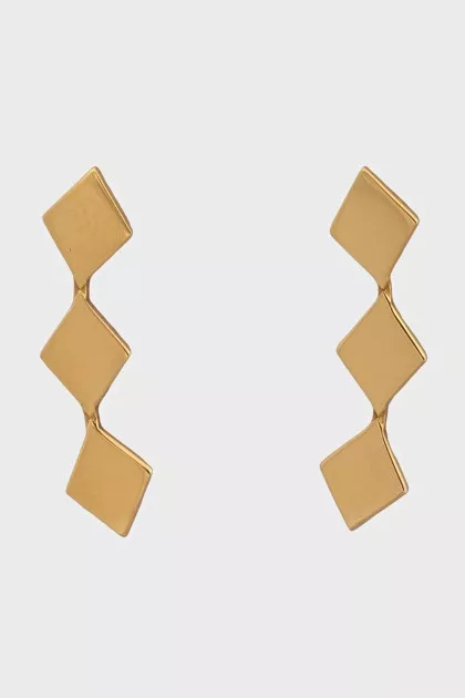Yellow gold shaped earrings