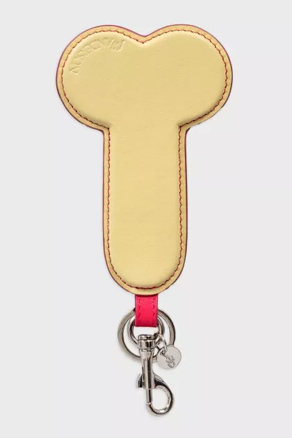 Leather keychain with a decorative pattern