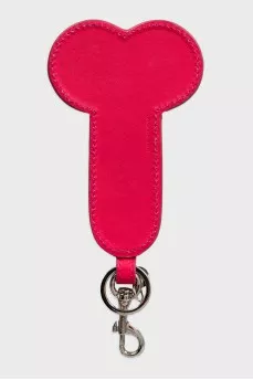 Leather keychain with a decorative pattern