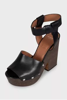Black leather Sofia sandals