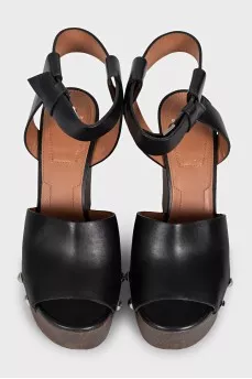 Black leather Sofia sandals