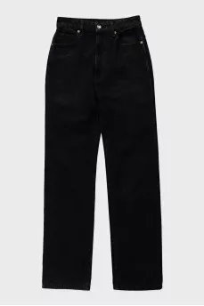 Black straight fit high-waist jeans