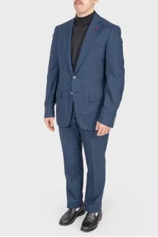Men's blue checked suit