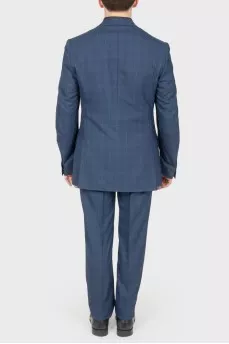 Men's blue checked suit