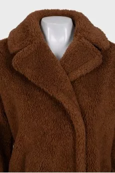 Шуба teddy прямого крою на кнопках