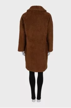 Шуба teddy прямого крою на кнопках