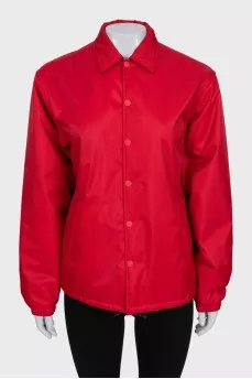 Red jacket with buttons