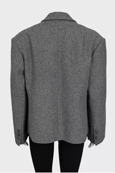 Double-breasted wool coat with a short cut