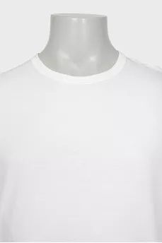 Men's white sweatshirt with branded sleeve detailing