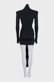 Midnight Glide Black Mini Dress