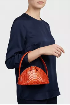 Mini python leather bag with handle