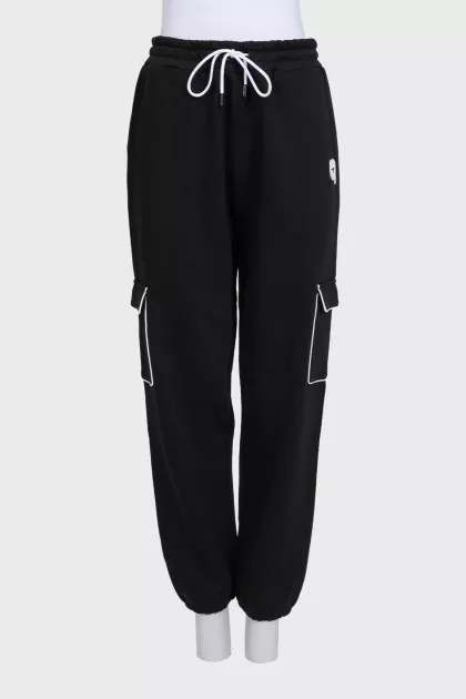 Drawstring sweatpants with tag