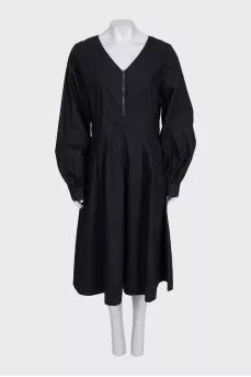 Black V-neck dress with tag